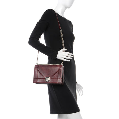 Christian Dior Calfskin Medium Diorama Flap Bag Burgundy 2 of 14