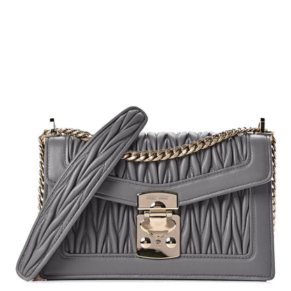 Miu Miu Nappa Matelasse Flap Crossbody Bag Marmo 1 of 9