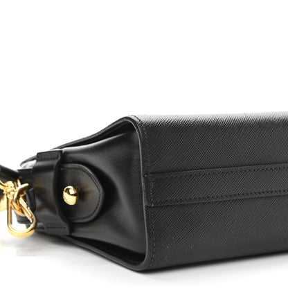 Prada Saffiano City Calfskin Esplanade Crossbody Bag Black 8 of 9