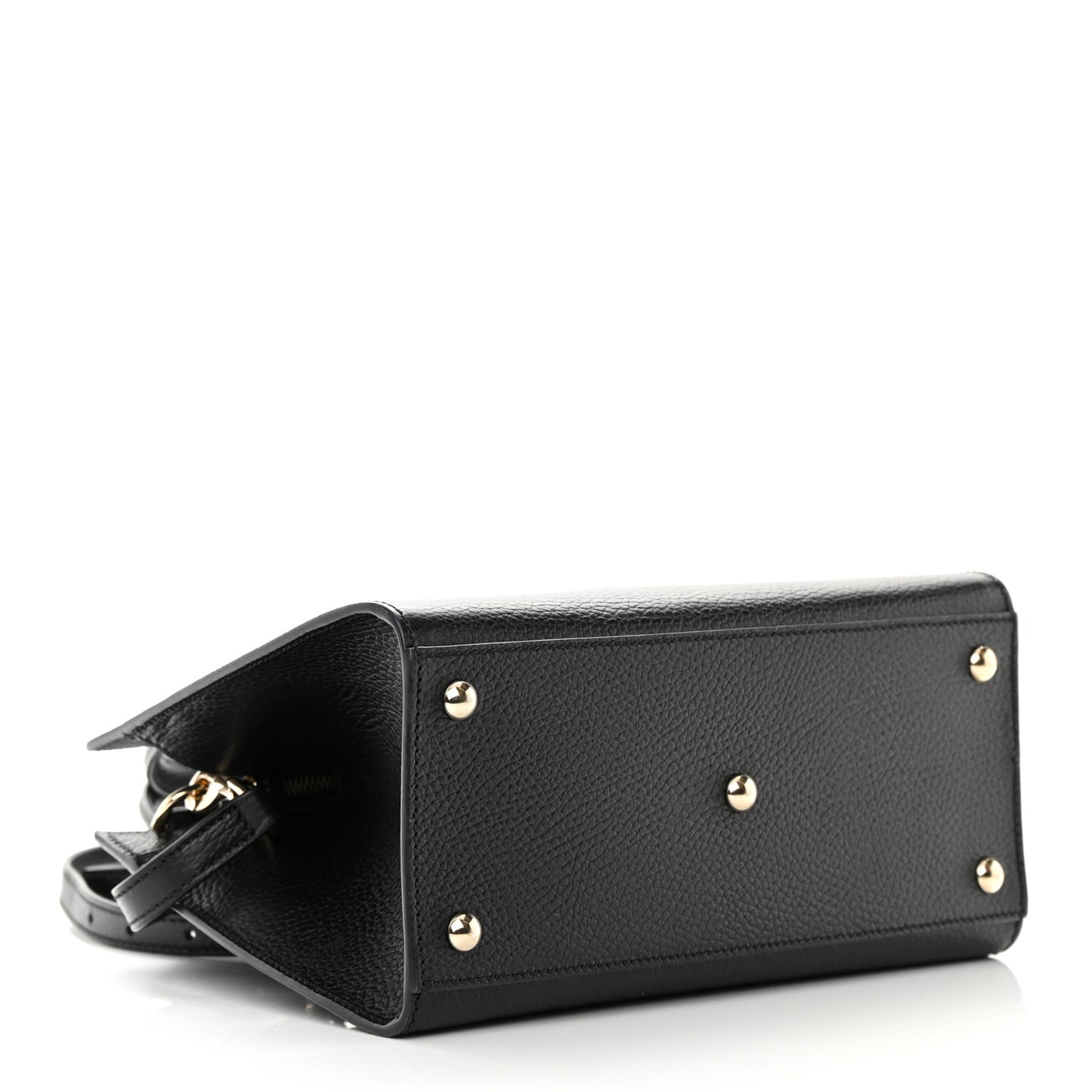 Pebbled Calfskin Medium Soho Top Handle Satchel Black