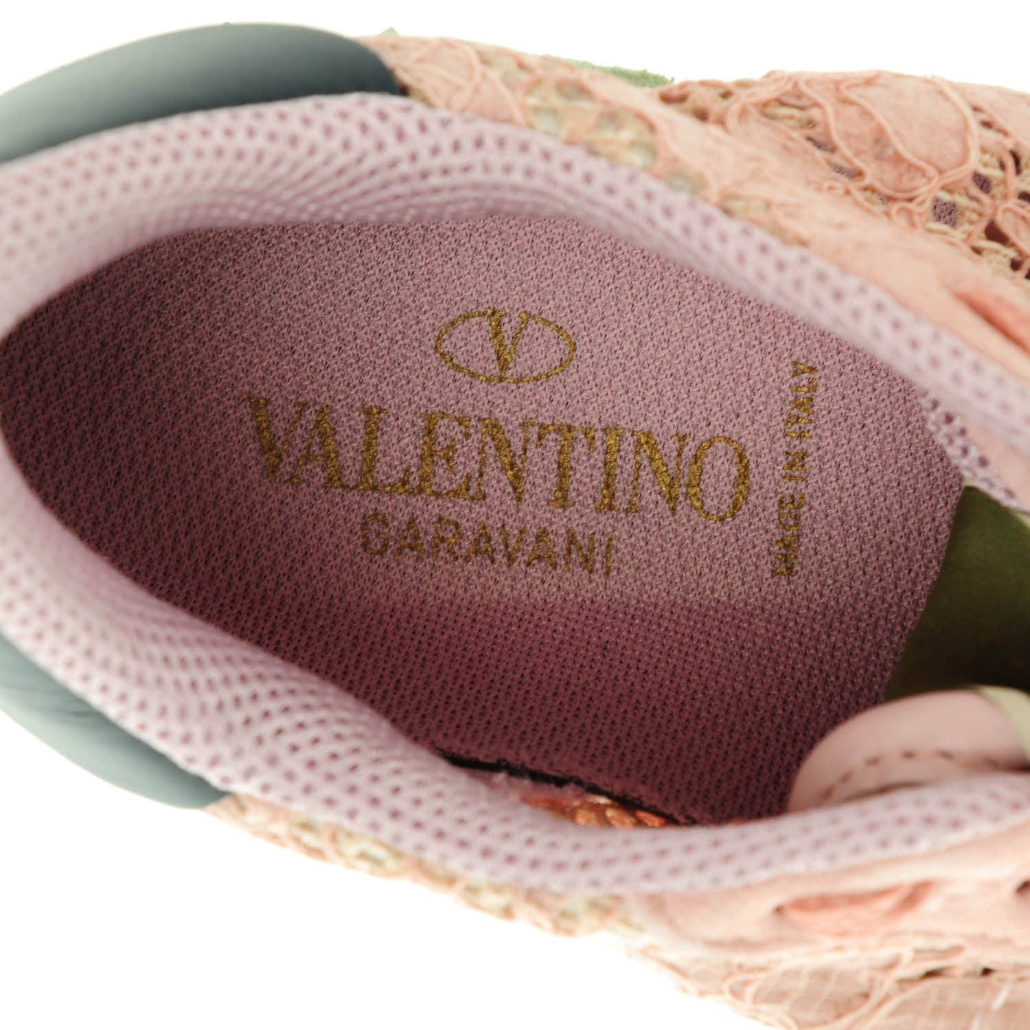 Valentino Garavani Macrame Lace Suede Womens Rockrunner Sneakers 37 Rose 7 of 8