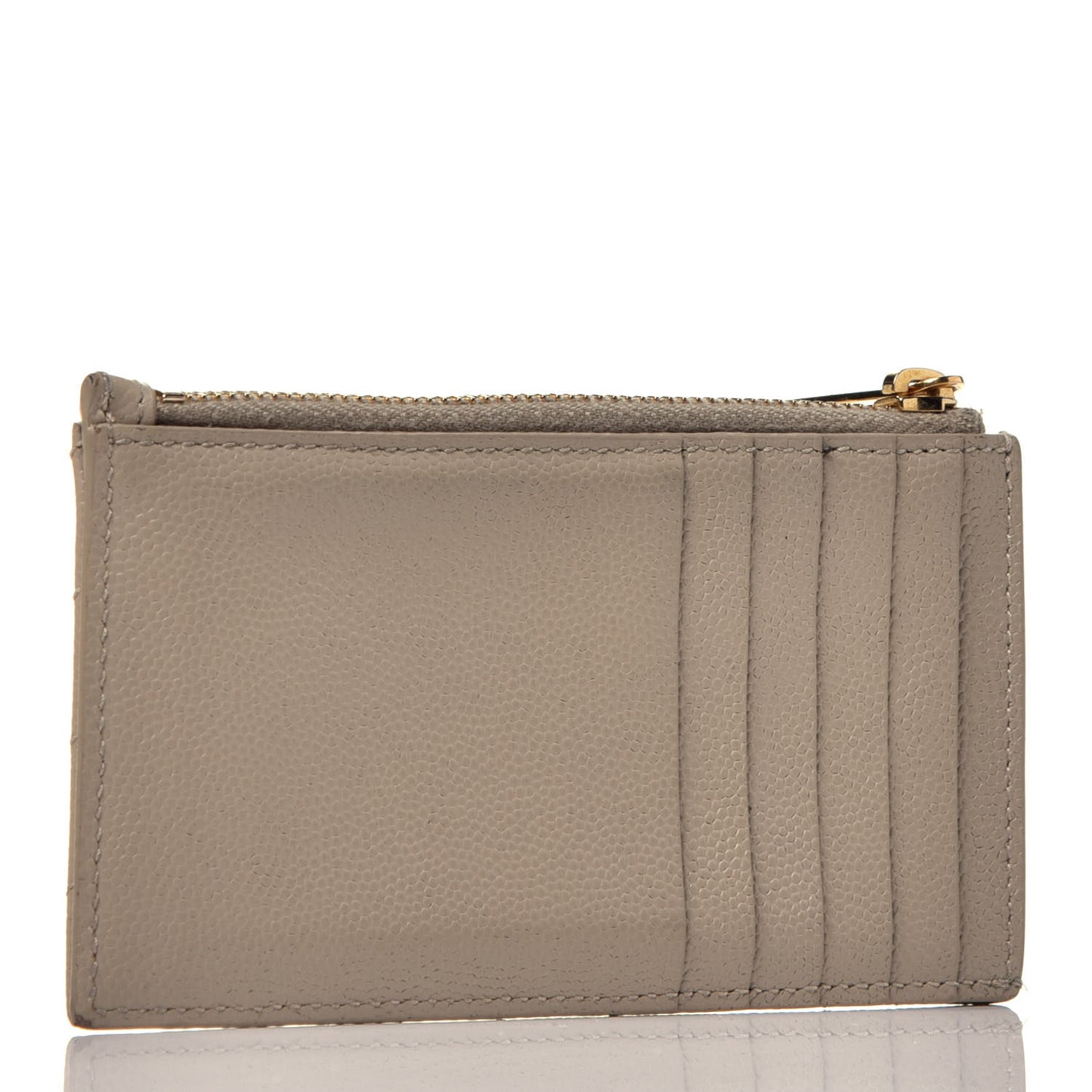 Grain De Poudre Matelasse Chevron Monogram Fragments Zippered Card Case Sea Salt
