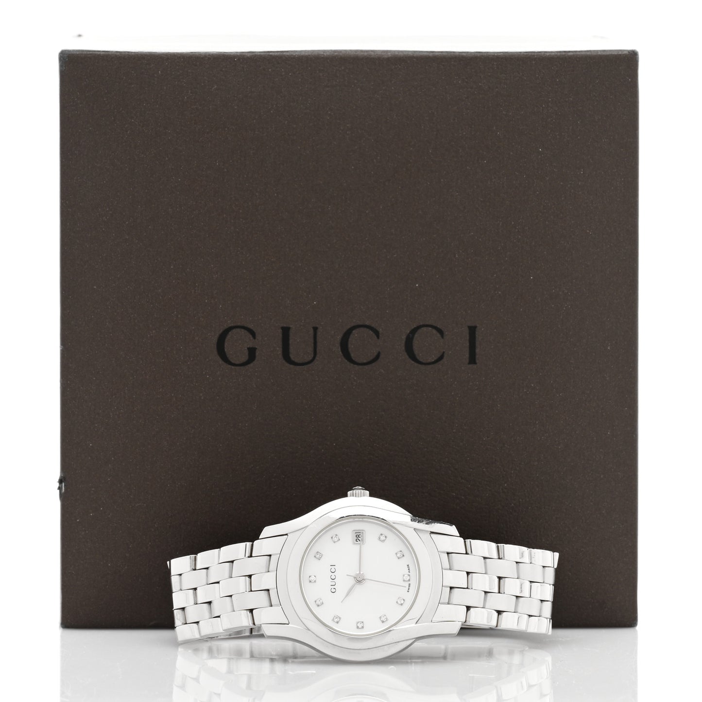 Stainless Steel Diamond Mother of Pearl 27mm 5500L Quartz Watch