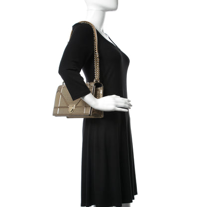 Christian Dior Metallic Patent Micro-Cannage Medium Diorama Flap Bag Gold 2 of 19