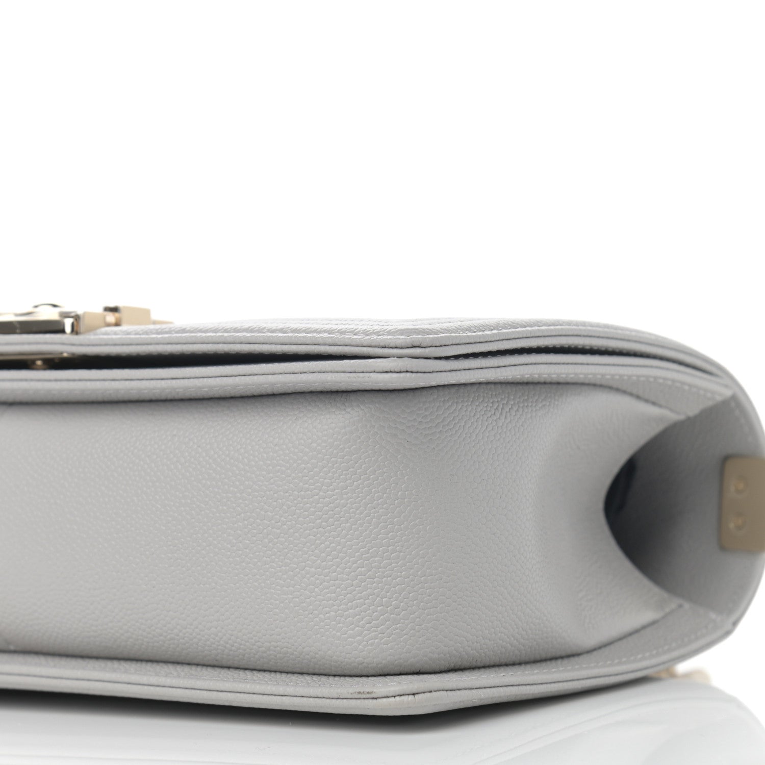 Chanel Caviar Quilted Medium Boy Flap Light Grey 9 of 10
