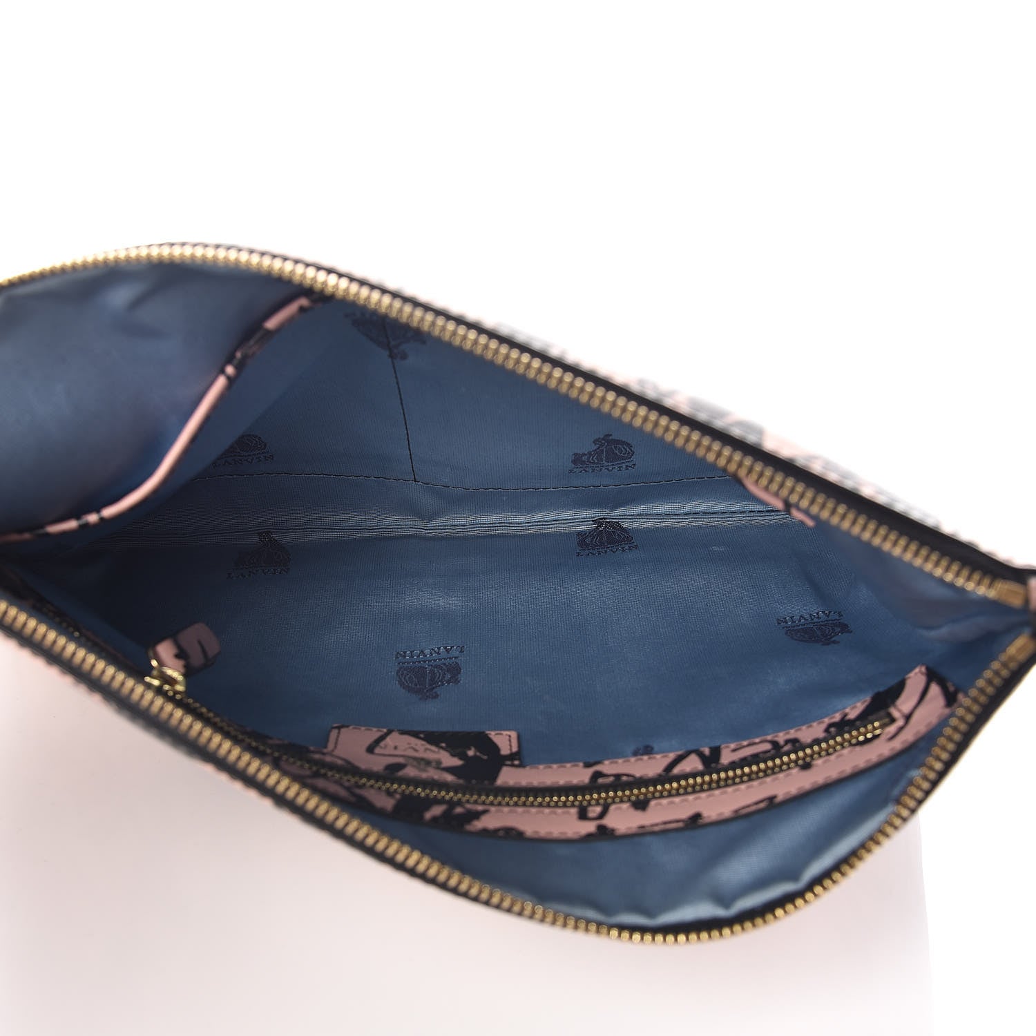 Lanvin Calfskin Silhouette Sketch Printed Large Pouch Blush 5 of 8