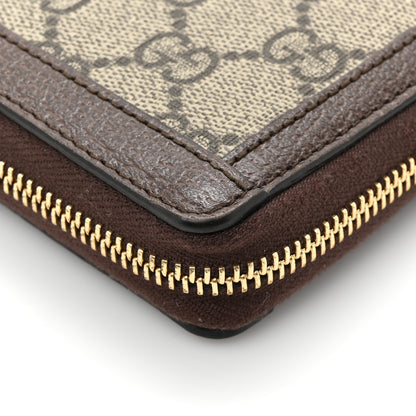 Gucci GG Supreme Monogram Web Ophidia Zip Around Wallet Brown 14 of 16