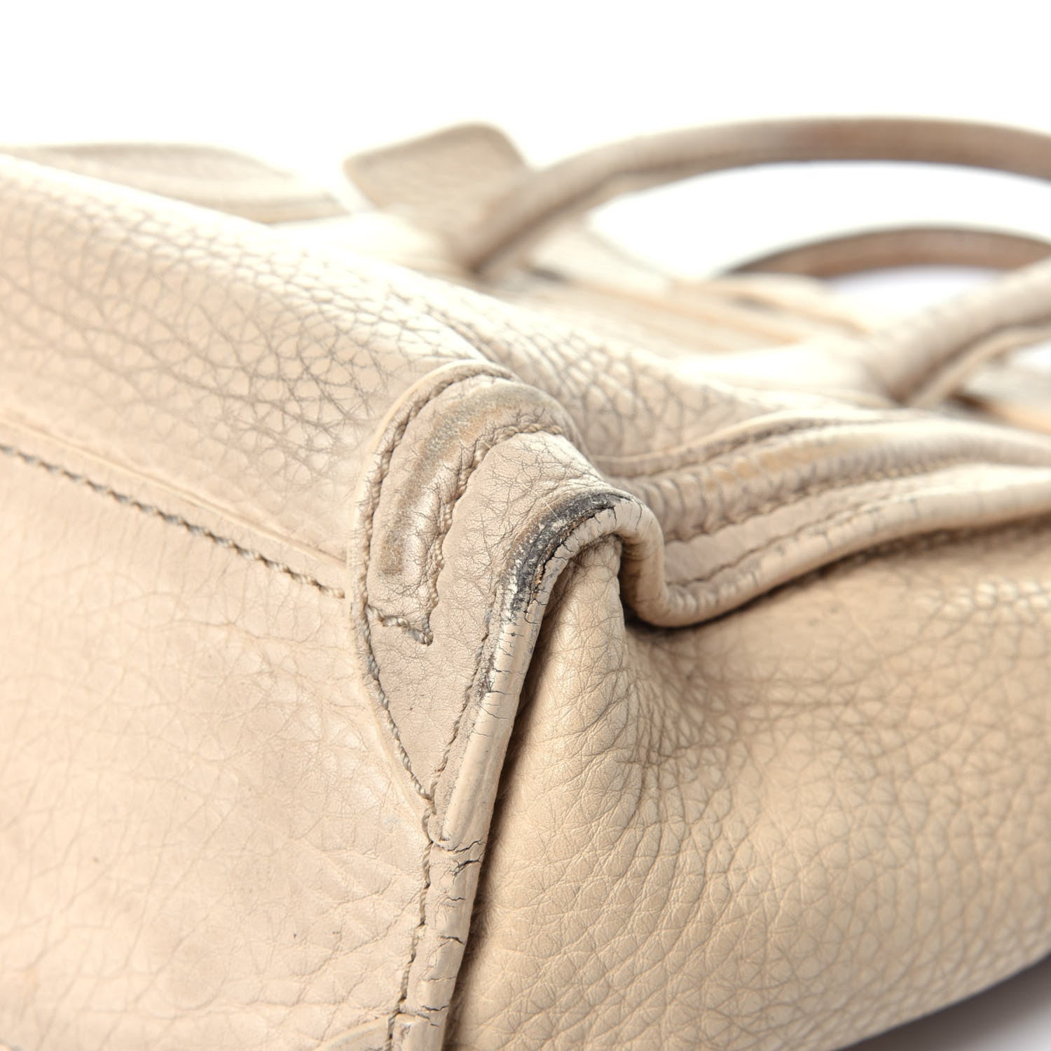 Celine Drummed Calfskin Nano Luggage Dune 14 of 16