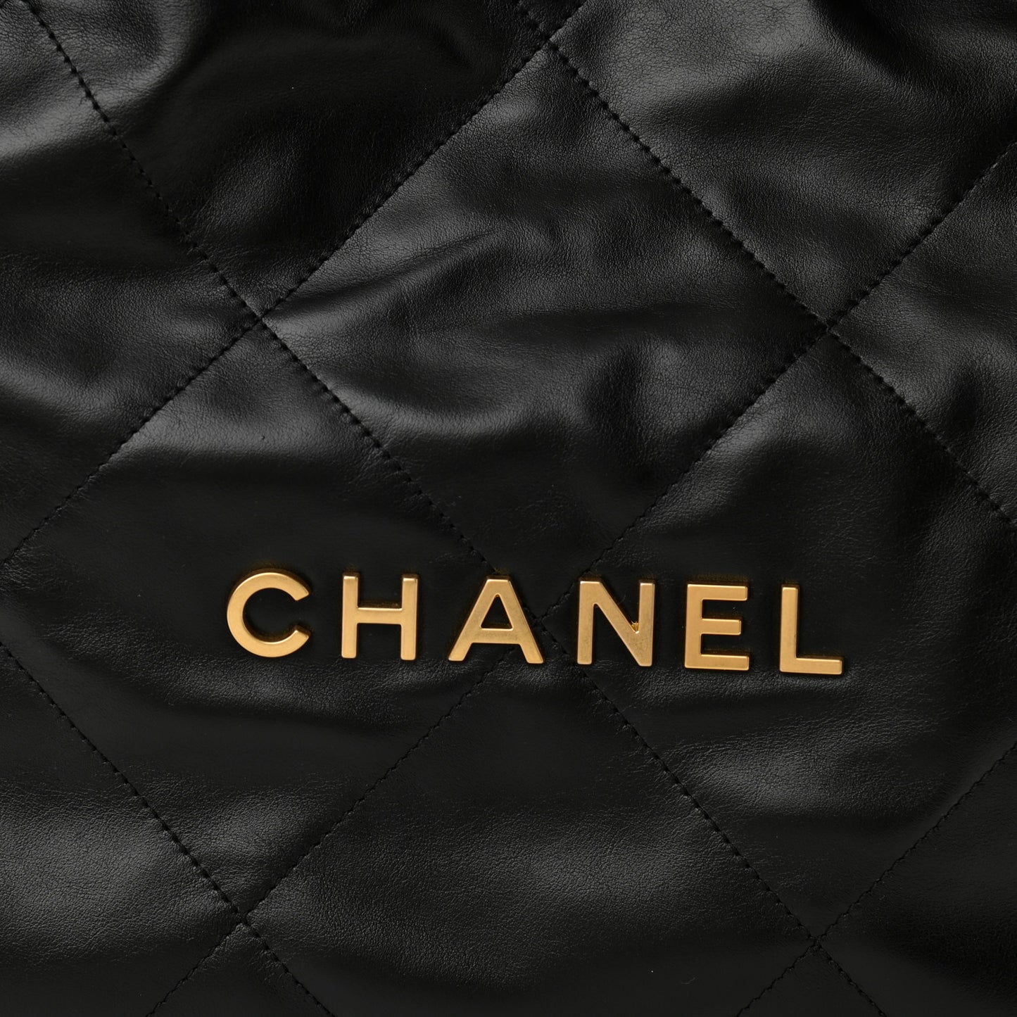 Shiny Calfskin Quilted Small Chanel 22 Black