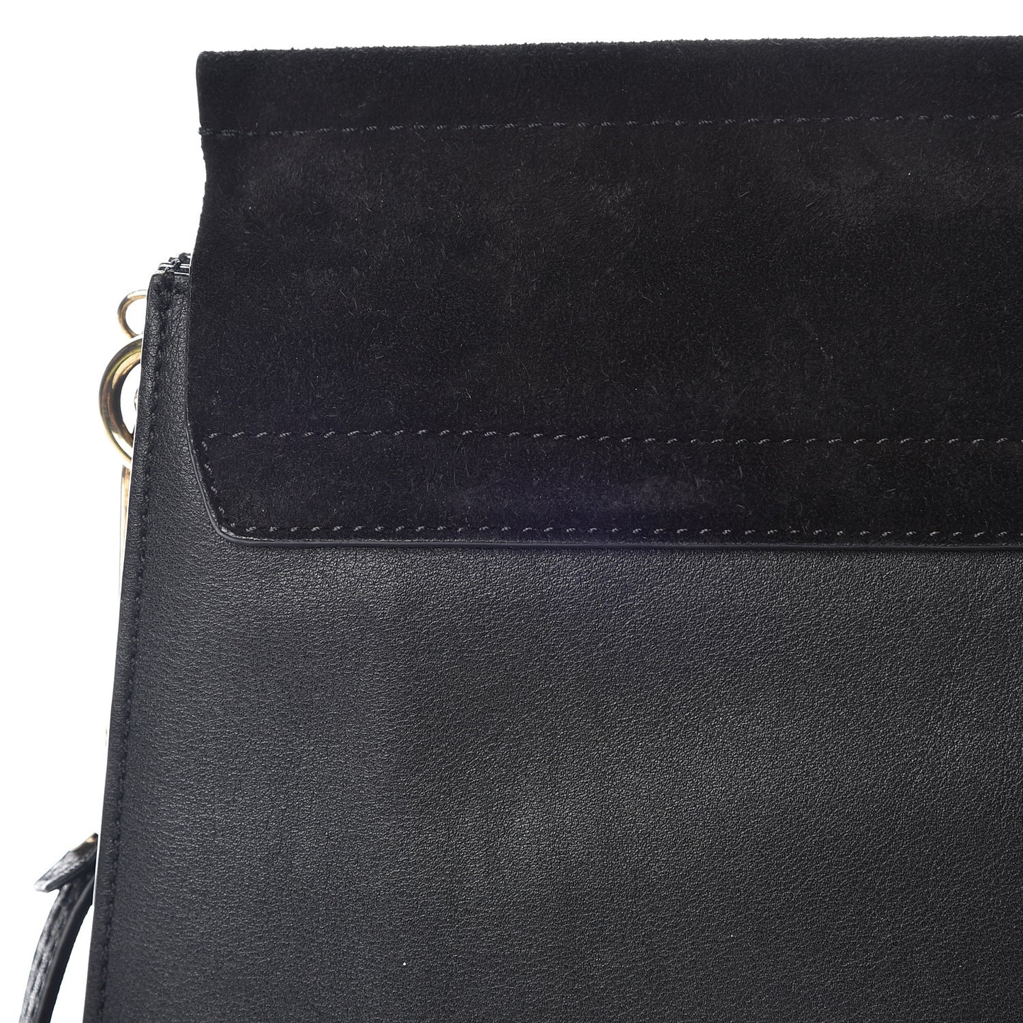 Suede Calfskin Medium Faye Shoulder Bag Black