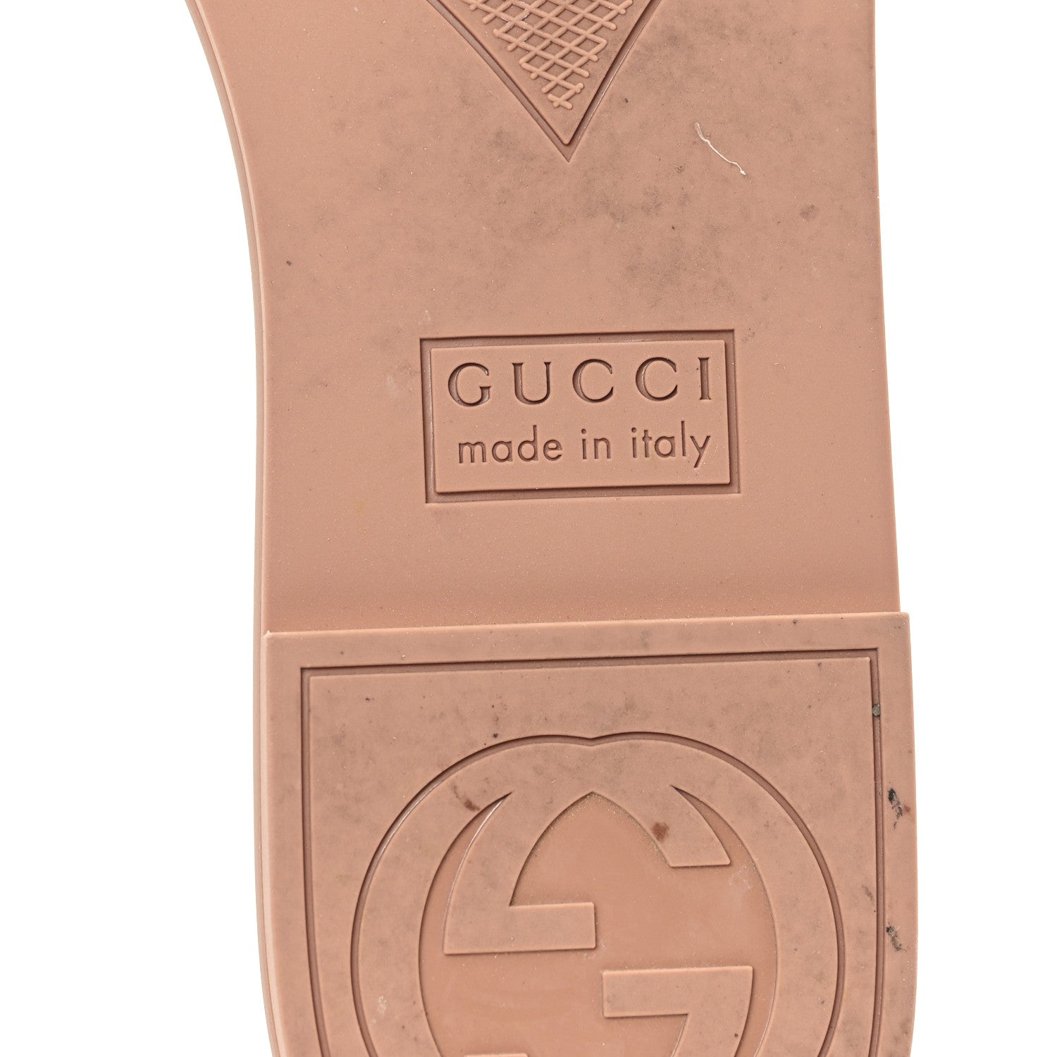 Gucci Rubber Interlocking G Womens Slide Sandals 39 Light Beige 7 of 10