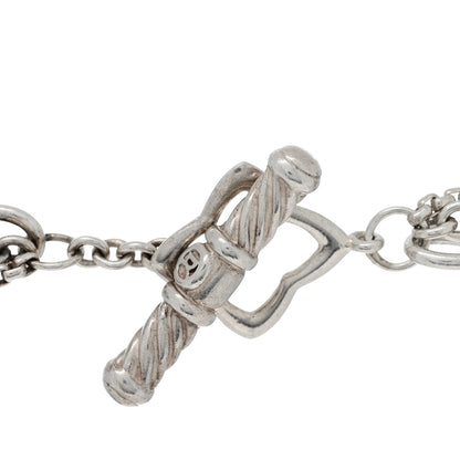 David Yurman Sterling Silver Diamond Blue Topaz Quatrefoil Long Necklace 4 of 4