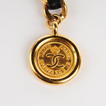 Chanel Lambskin Chain CC Medallion Belt Black Gold 4 of 6