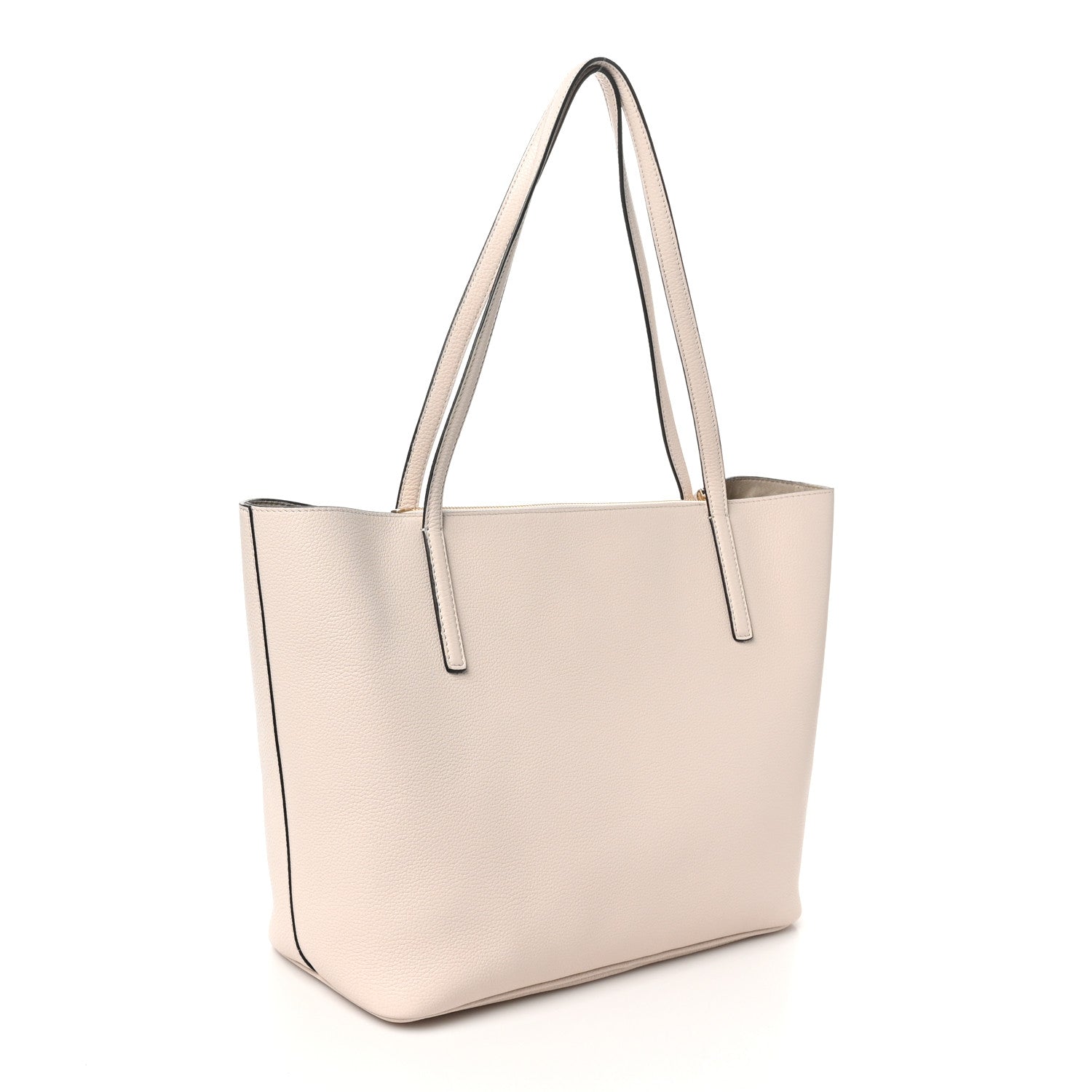 Salvatore Ferragamo Grainy Calfskin Medium Gancini Tote Bone 4 of 10