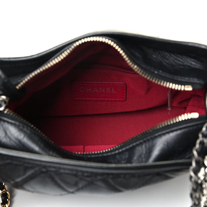 Chanel Aged Calfskin Quilted Small Gabrielle Hobo Black 7 of 8