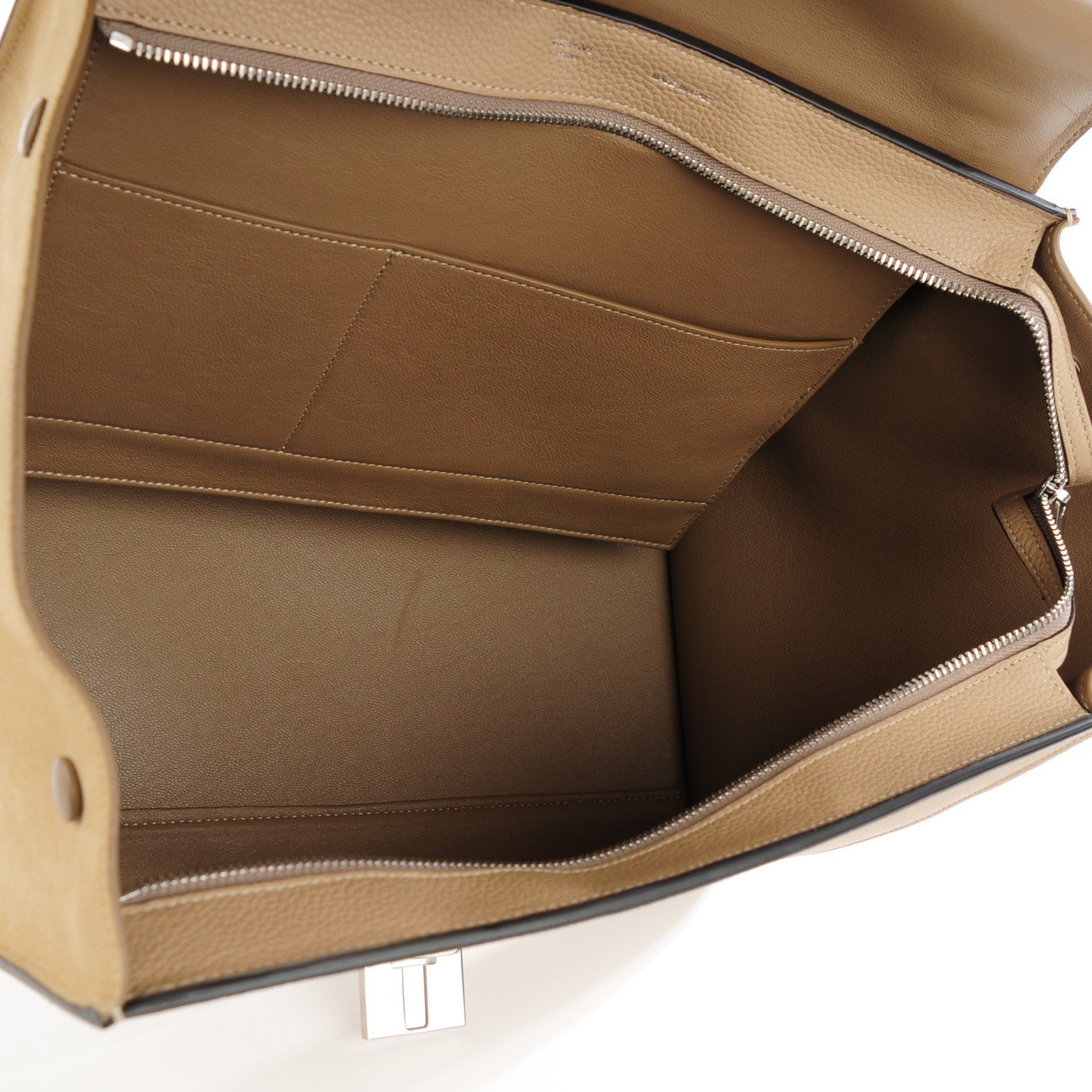 Celine Drummed Calfskin Suede Medium Trapeze Dune 5 of 8