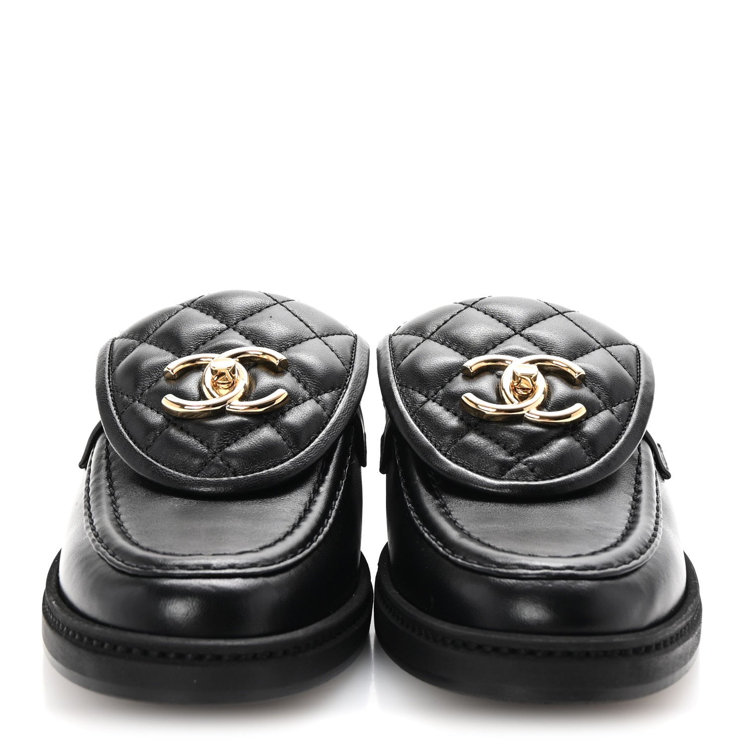 Chanel Lambskin Quilted CC Turnlock Mules 36 Black 3 of 10
