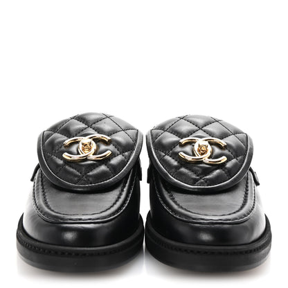 Chanel Lambskin Quilted CC Turnlock Mules 36 Black 3 of 10