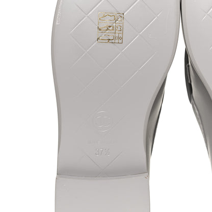 Chanel Lambskin Quilted CC Turnlock Loafers 37.5 Grey 8 of 11