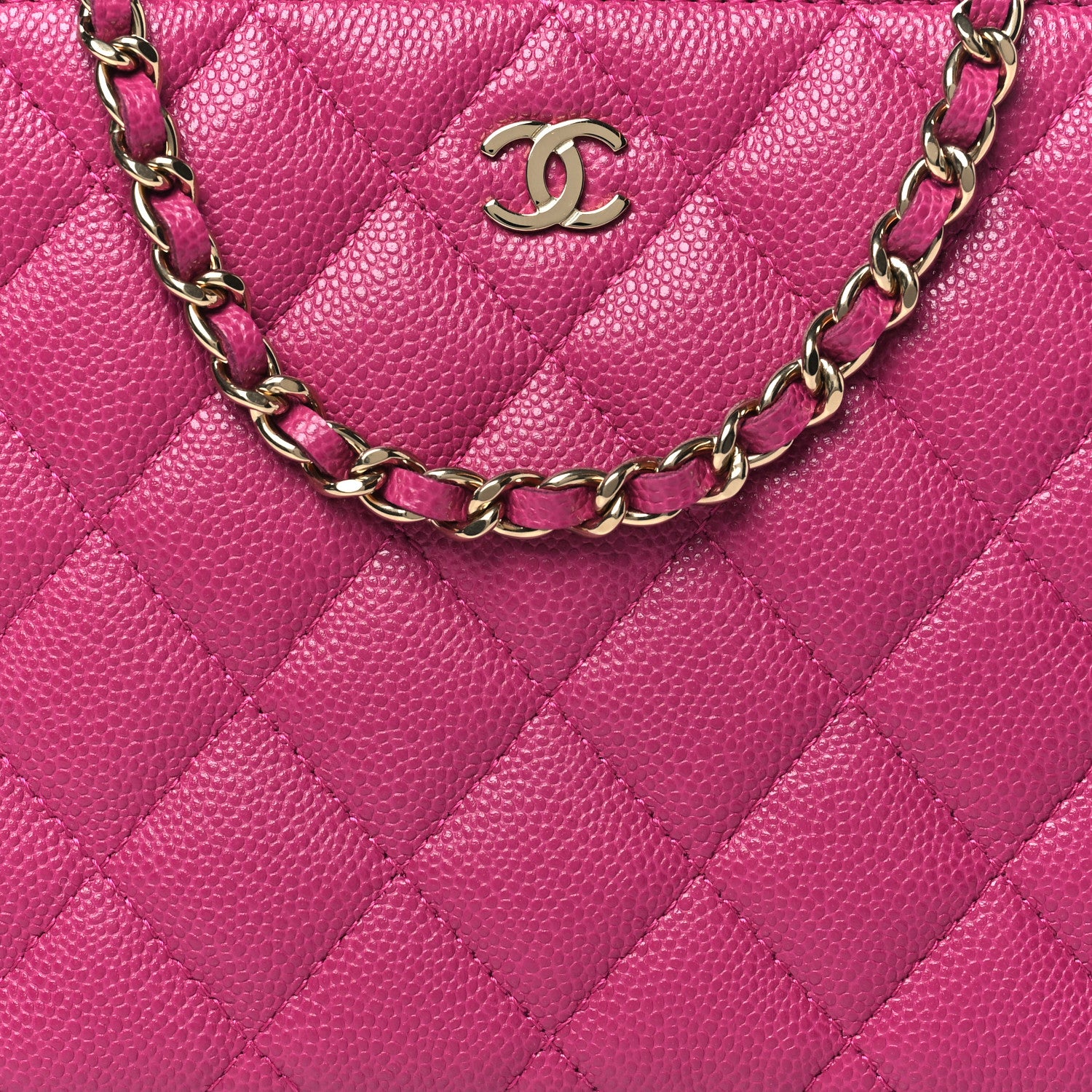 Chanel Caviar Quilted Classic Clutch With Chain Fuchsia 8 of 11