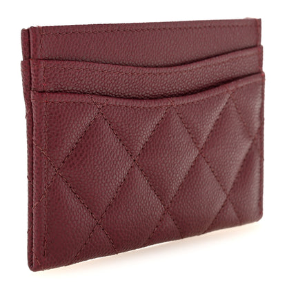 Chanel Caviar Quilted Card Holder Dark Burgundy 3 of 8