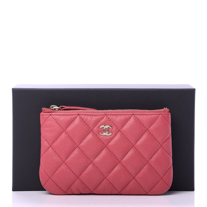 Chanel Caviar Quilted Small Cosmetic Case Dark Pink 8 of 8