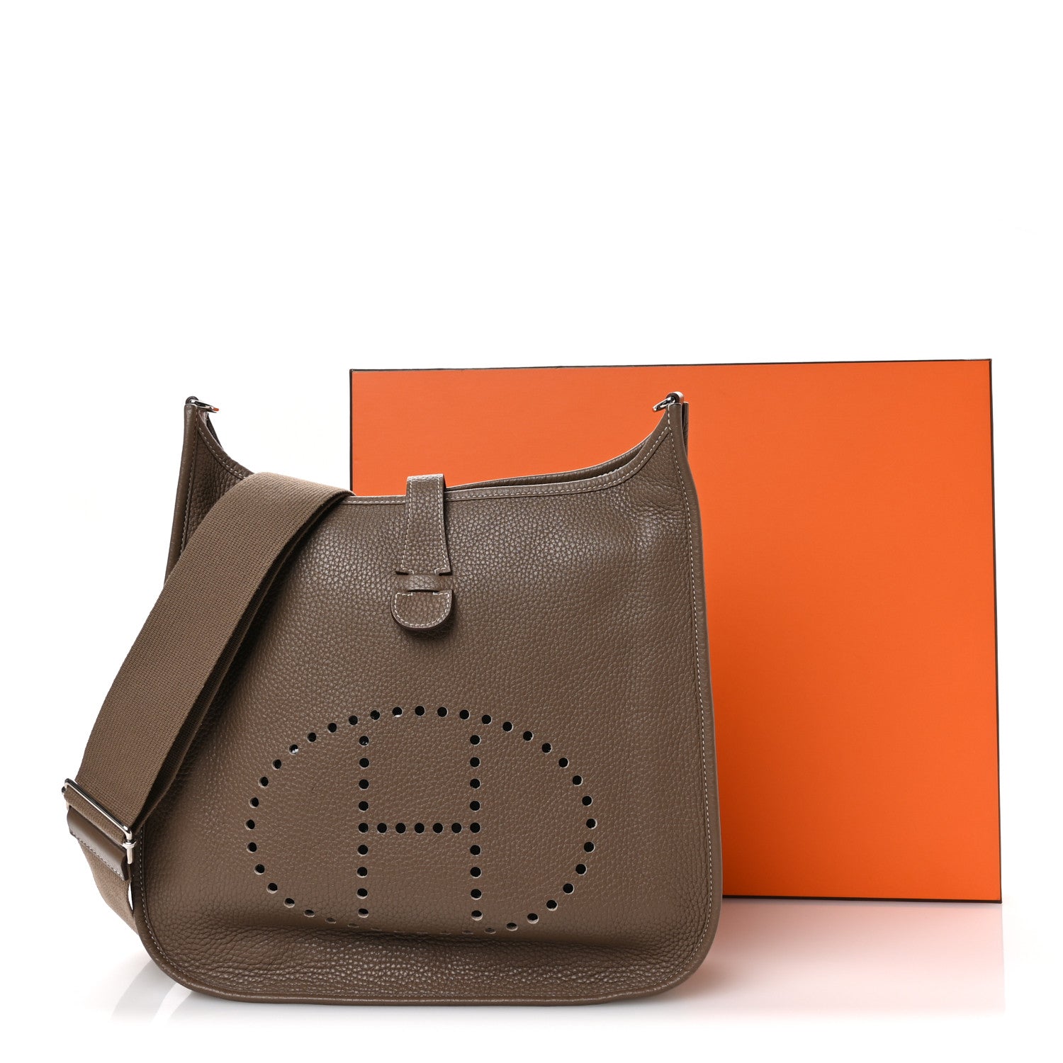 Hermes Taurillon Clemence Evelyne III GM Etoupe 11 of 11