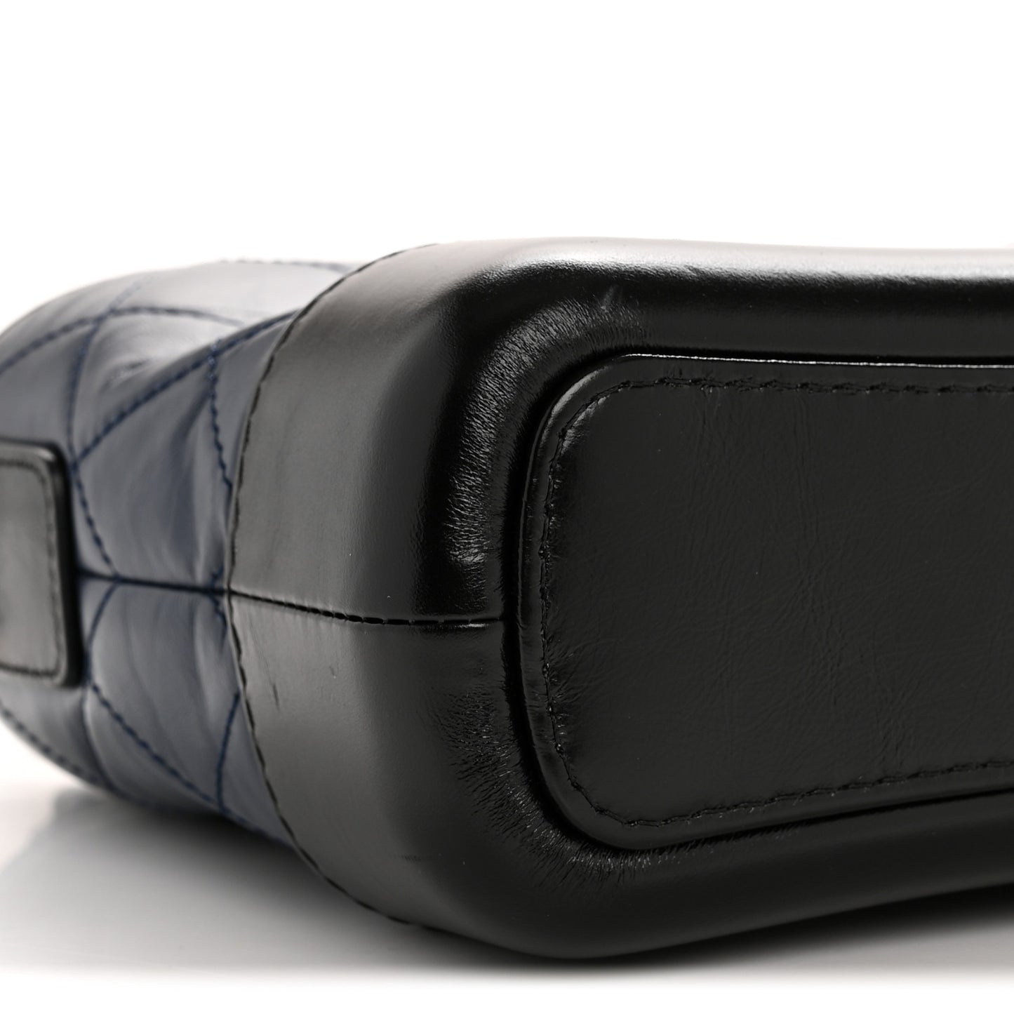 Aged Calfskin Quilted Small Gabrielle Hobo Navy Black