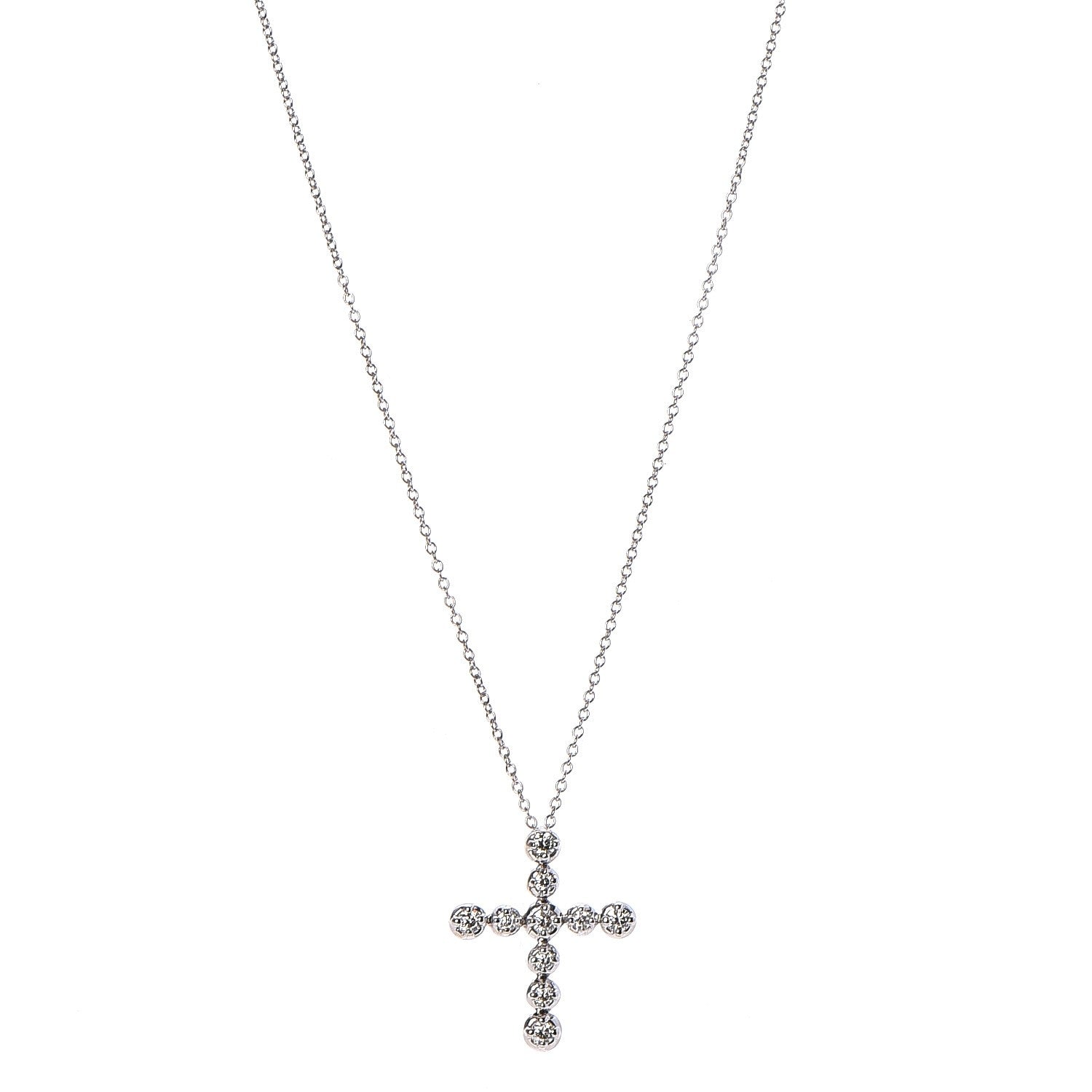 Tiffany 18K White Gold Diamond Paloma Picasso Tenderness Cross Pendant Necklace 1 of 6