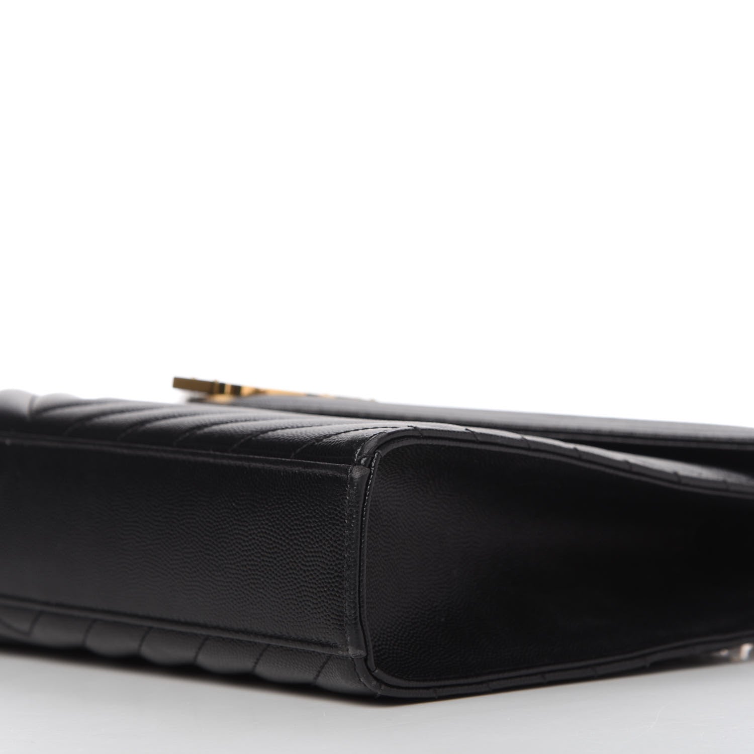 Saint Laurent Grain De Poudre Matelasse Chevron Large Monogram Satchel Black 6 of 9