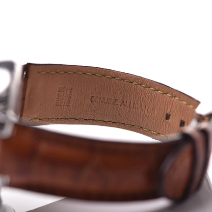 Louis Vuitton Stainless Steel Alligator 39mm Tambour GMT Automatic Watch Brown 5 of 7