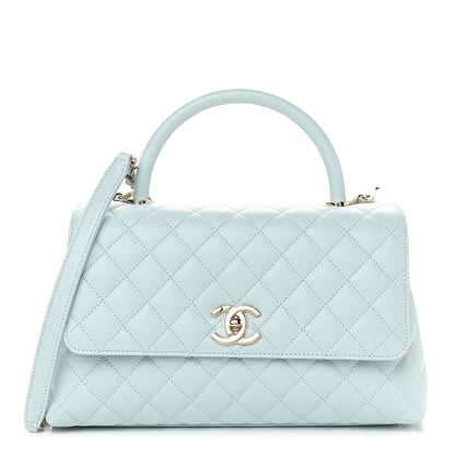 Chanel Caviar Quilted Small Coco Handle Flap Light Blue 1 of 9