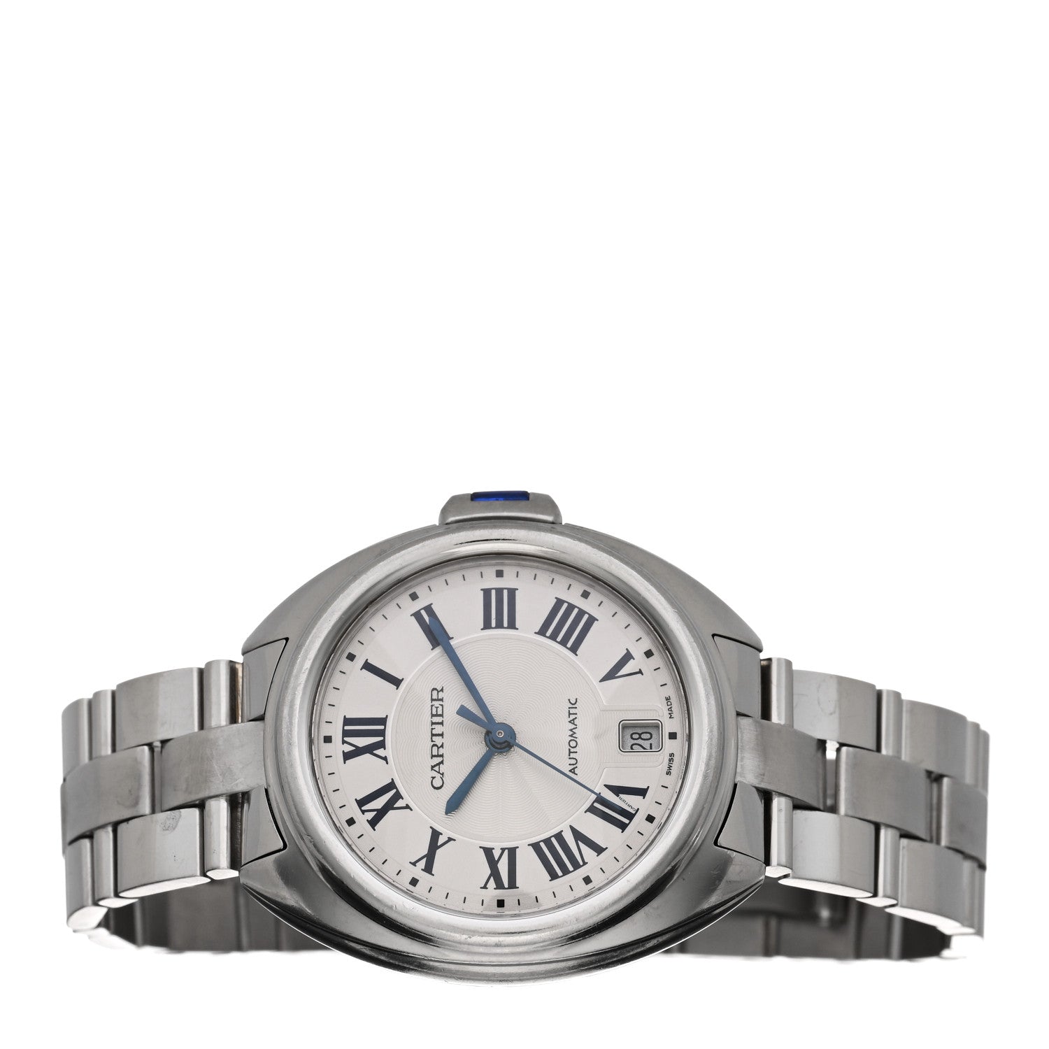 Cartier Stainless Steel 35mm Cle De Automatic Watch 2 of 5