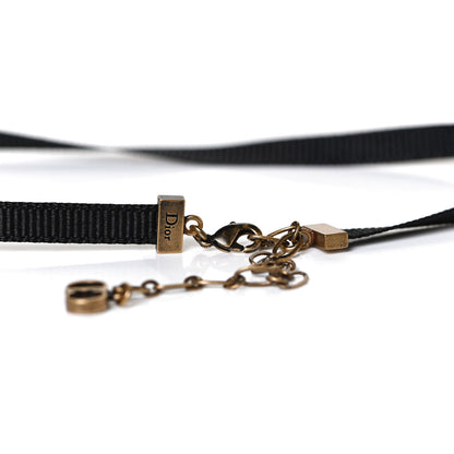 Christian Dior Grosgrain Ribbon J'Adior Logo Choker Necklace Black 5 of 8