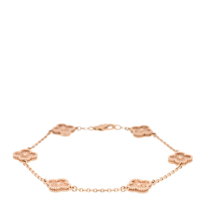 Van Cleef & Arpels 18K Rose Gold 6 Motifs Sweet Alhambra Bracelet 1 of 4