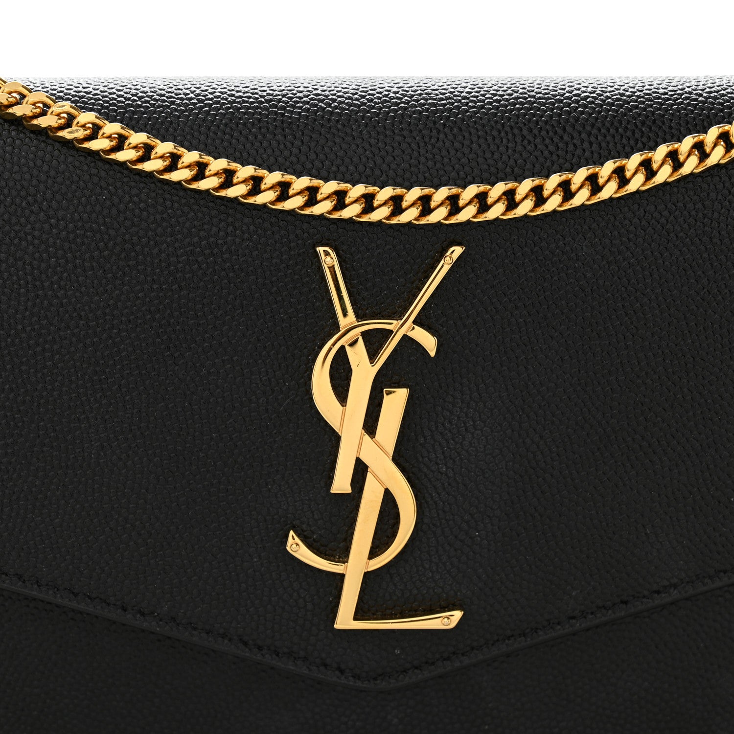 Saint Laurent Grain de Poudre Uptown Chain Wallet Black 8 of 11