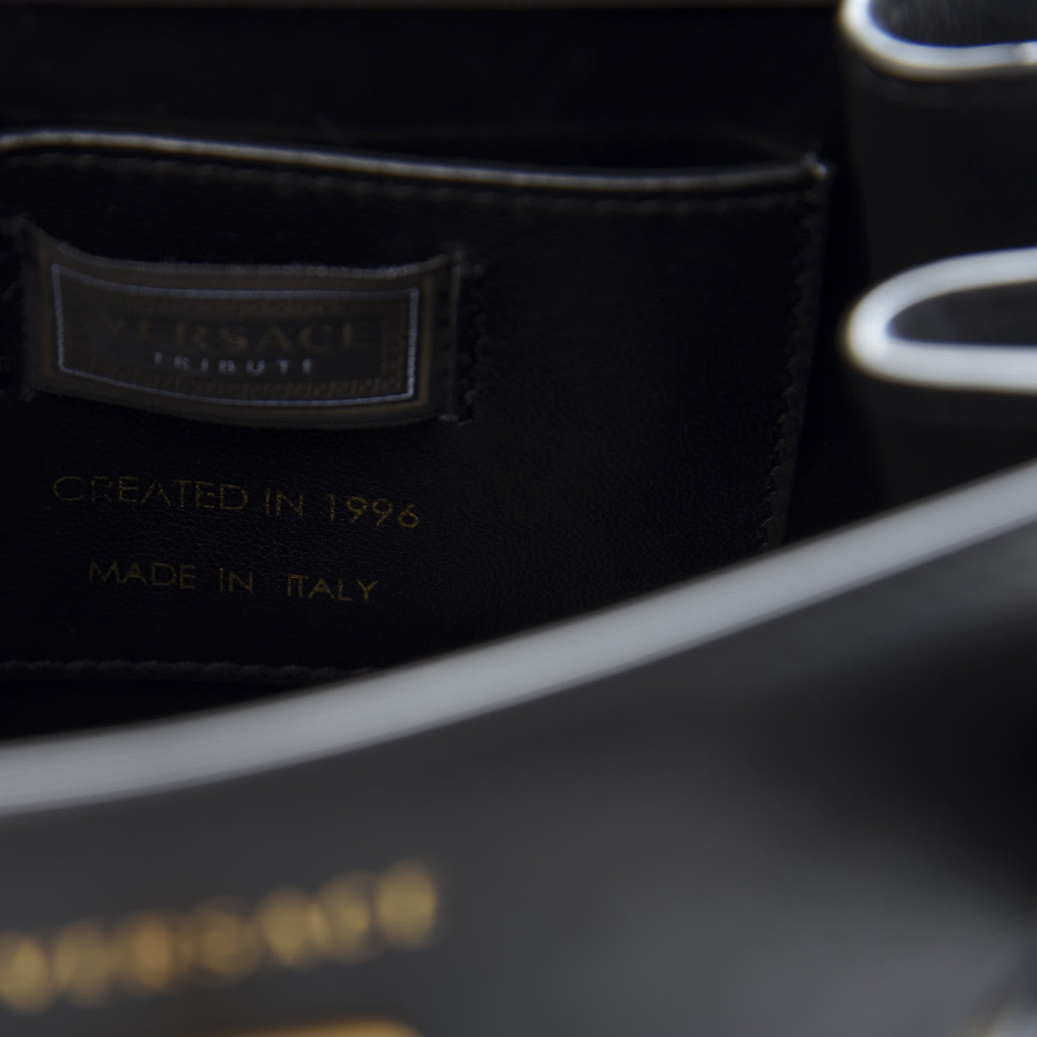 Versace Calfskin Small Icon Handbag Black 7 of 14