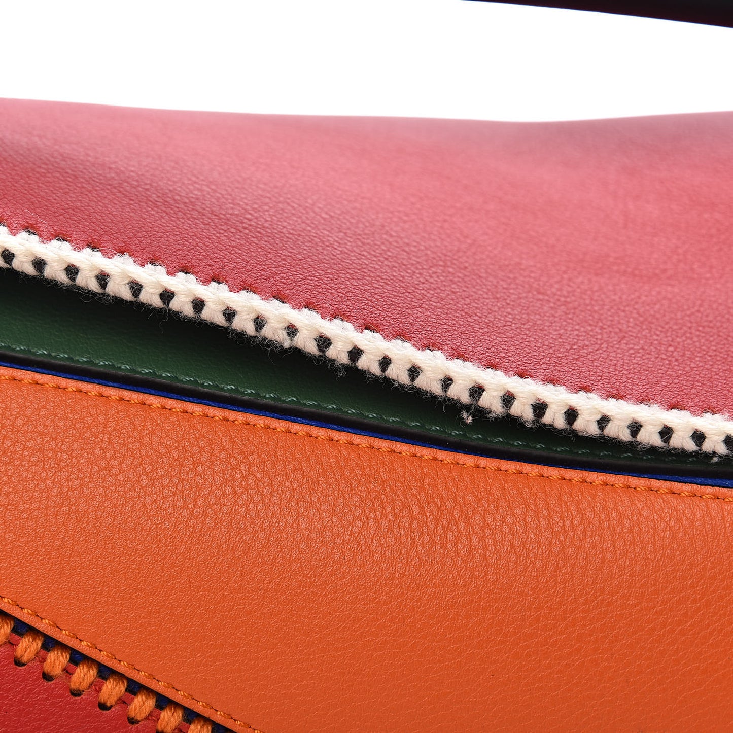 Calfskin Medium Patchwork Puzzle Bag Multicolor