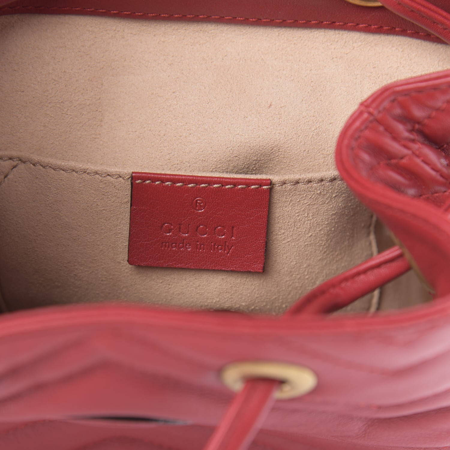 Gucci Calfskin Matelasse GG Marmont Flap Backpack Hibiscus Red 5 of 10
