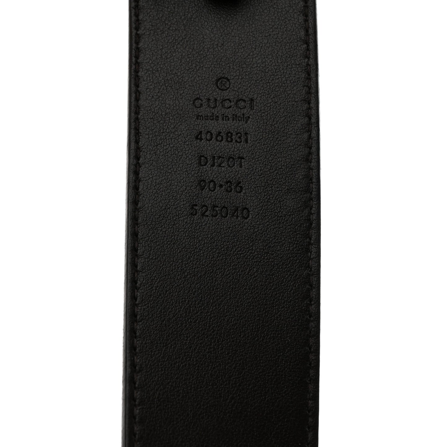 Textured Dollar Calfskin Double G 40mm Belt 90 36 Dark Cocoa