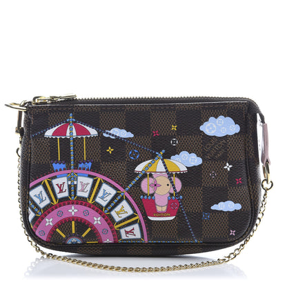 Louis Vuitton Damier Ebene 2020 Christmas Animation Big Wheel Mini Pochette Accessories Rose Ballerine 1 of 10