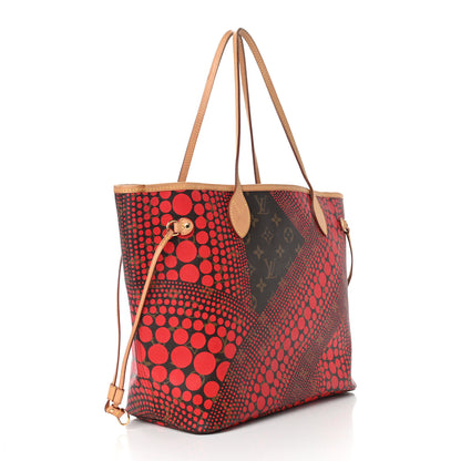 Louis Vuitton Monogram Kusama Waves Neverfull MM Red 3 of 11