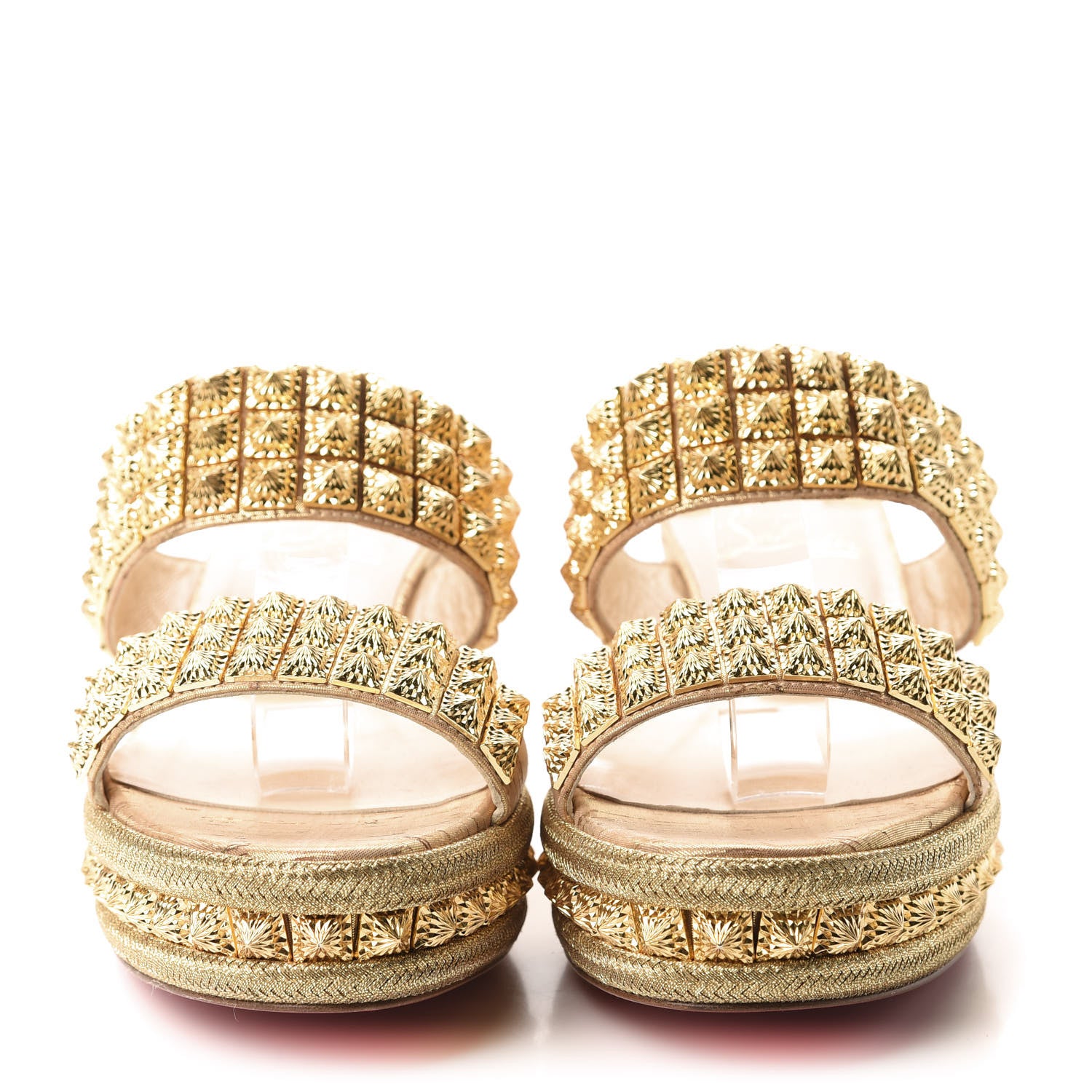 Christian Louboutin Liege Pepite 60 Platform Sandals 38 Version Gold 2 of 8