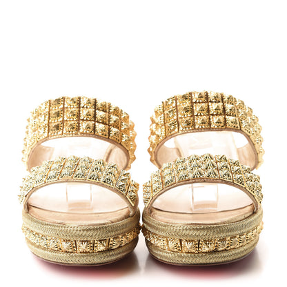 Christian Louboutin Liege Pepite 60 Platform Sandals 38 Version Gold 2 of 8