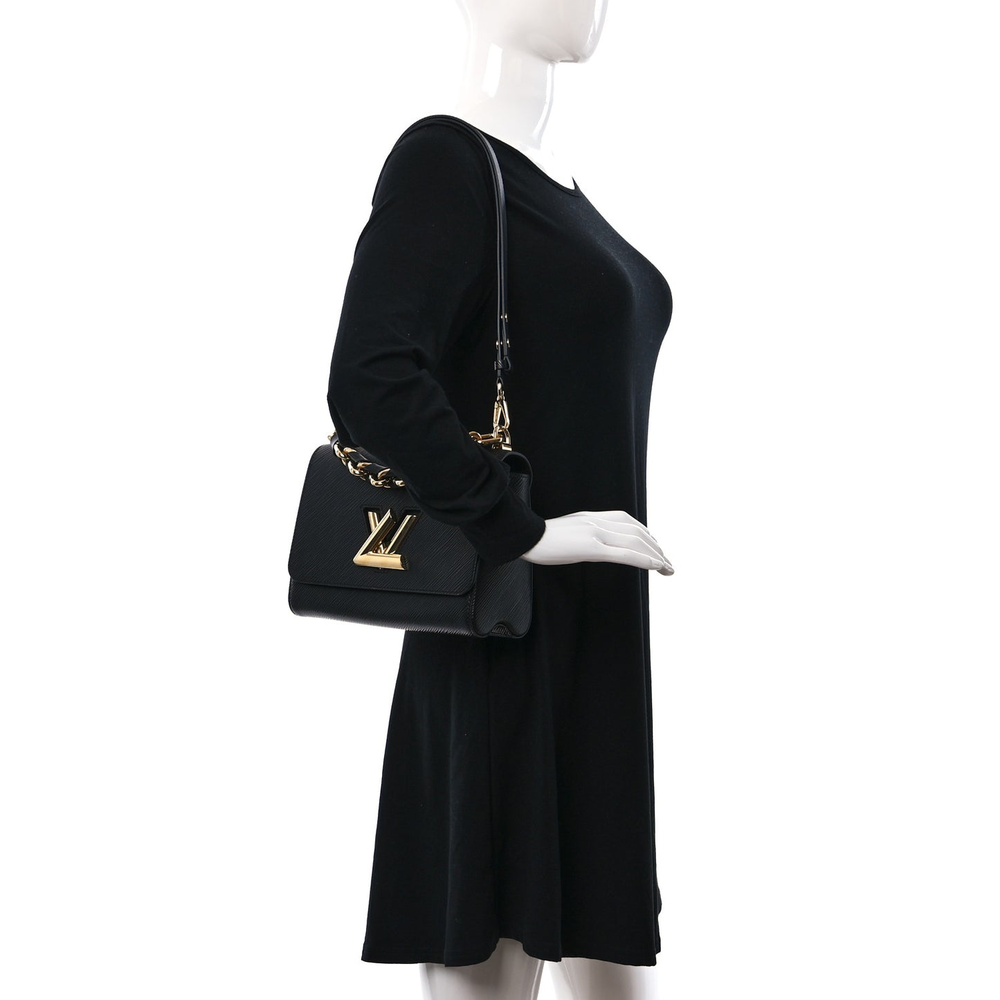 Epi Twist Braided Strap Shoulder Bag MM Black