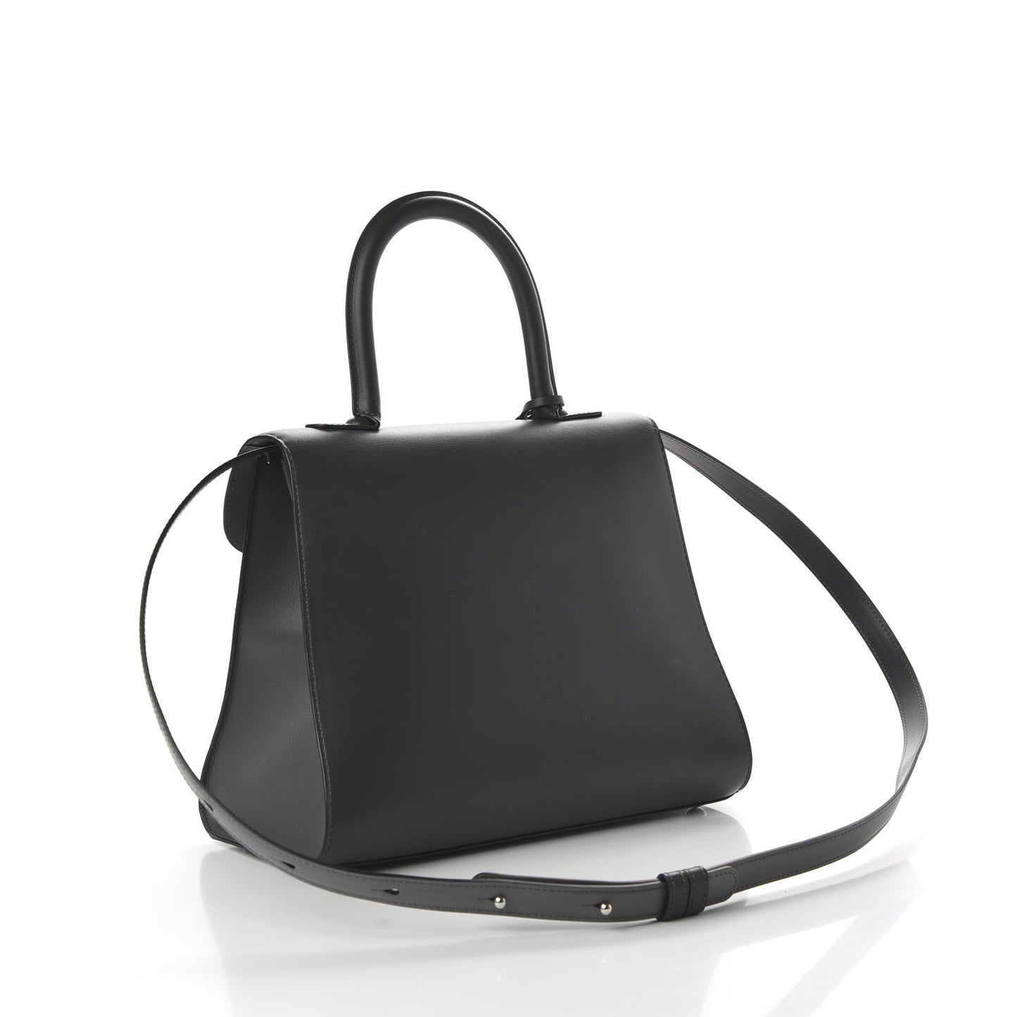 Box Calfskin Brillant MM Satchel Dark Grey