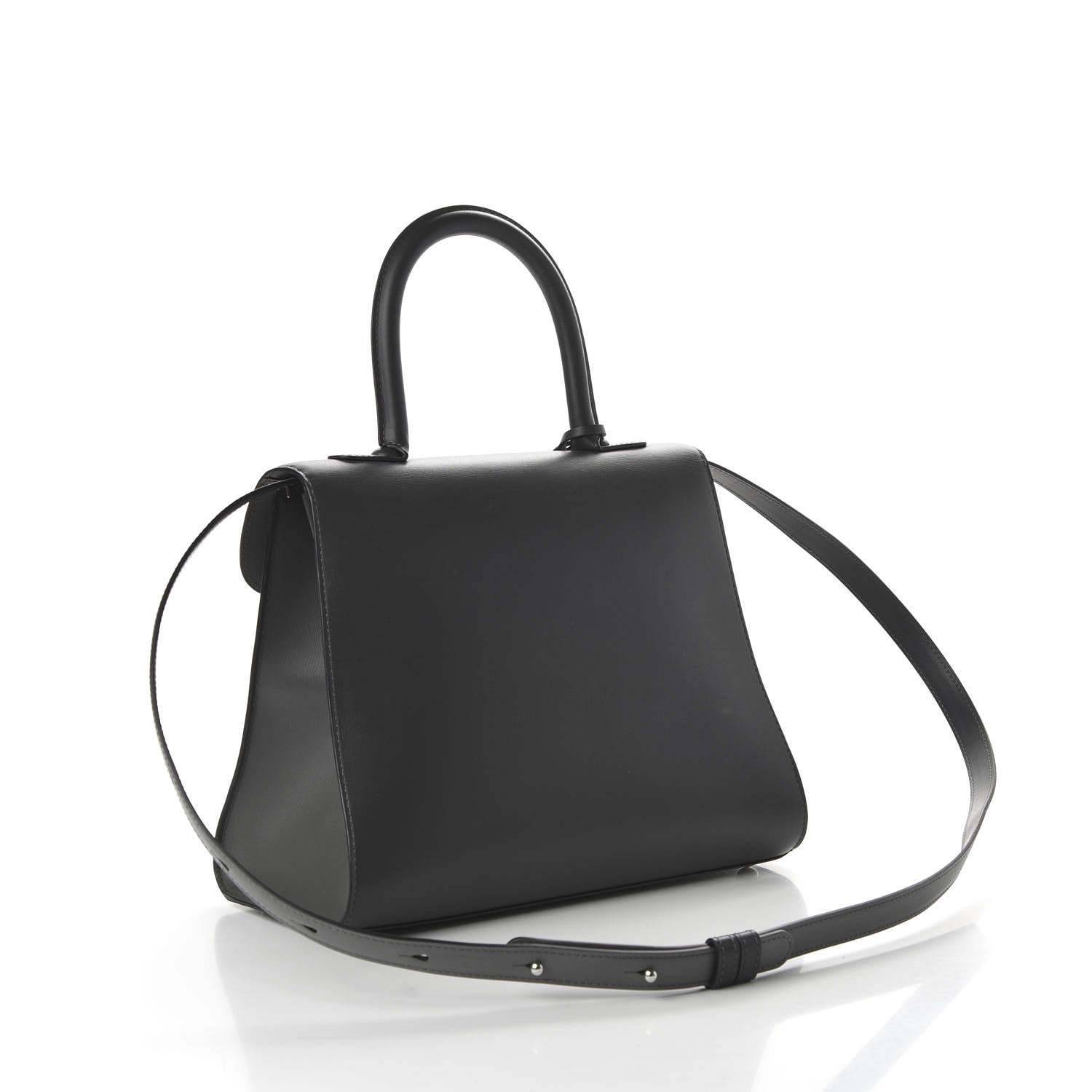 Delvaux Box Calfskin Brillant MM Satchel Dark Grey 3 of 10