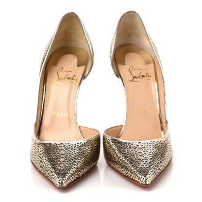Christian Louboutin Patent Glitter Galupump 100 Pumps 37 Light Gold Ivory 2 of 10
