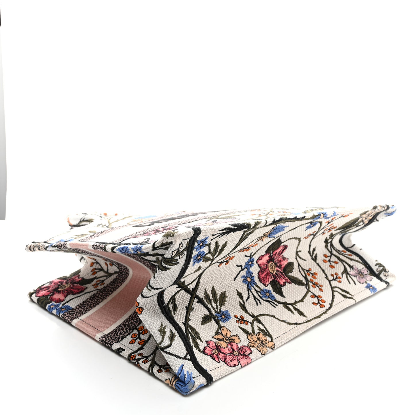 Canvas Embroidered Medium Rosa Mutabilis Book Tote Multicolor