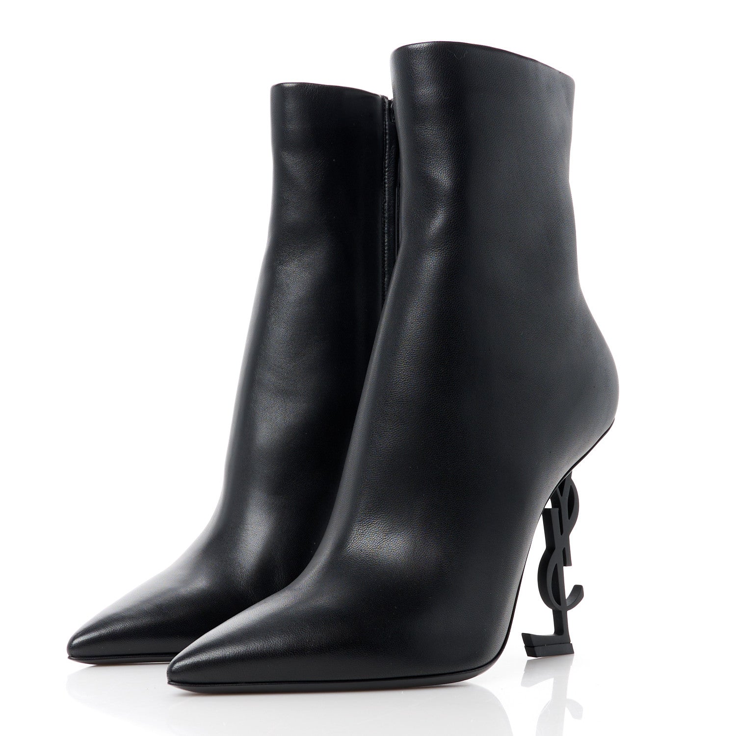 Saint Laurent Calfskin Opyum Ankle Boots 40 Black 3 of 8